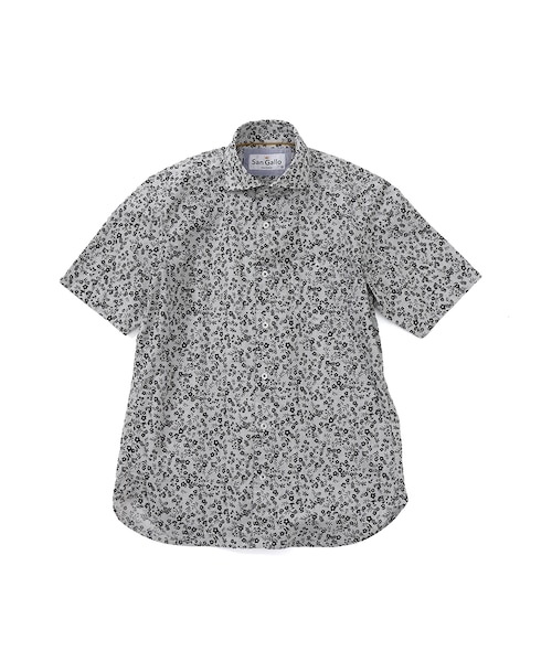 【BLACK】<LIBERTY FABLIC> アイレット プリント シャツ LIBERTY FABLIC＞ アイレット プリント シャツ