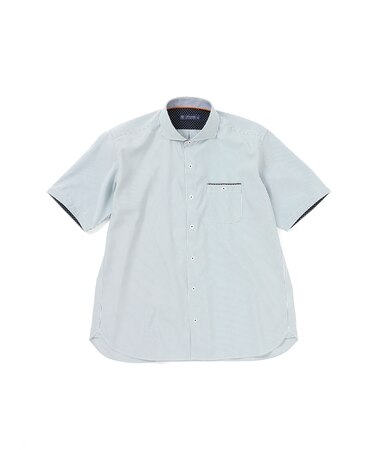 【手洗い可】シアサッカー半袖シャツ