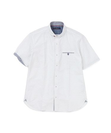 【洗濯機洗い可】オックスショールカラー 半袖シャツ