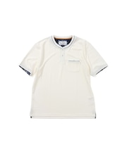 【洗濯機洗い可】パイピングヘンリーネック 半袖Tシャツ