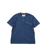 【洗濯機洗い可】パイピングヘンリーネック 半袖Tシャツ