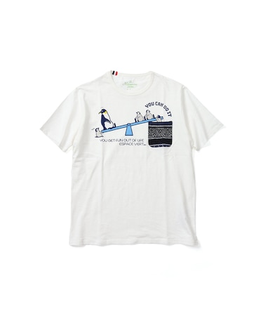 【洗濯機洗い可】ペンギンシーソー ジャガードポケット 半袖Tシャツ