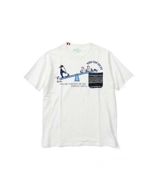 【洗濯機洗い可】ペンギンシーソー ジャガードポケット 半袖Tシャツ