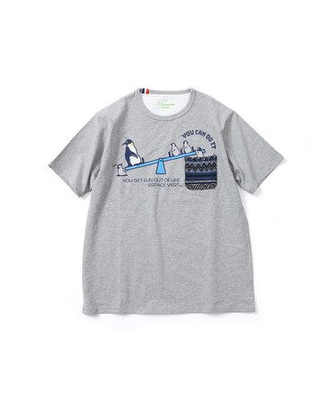 【洗濯機洗い可】ペンギンシーソー ジャガードポケット 半袖Tシャツ