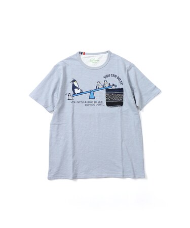 【洗濯機洗い可】ペンギンシーソー ジャガードポケット 半袖Tシャツ