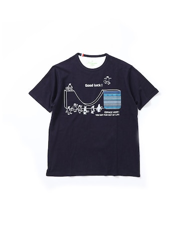 【洗濯機洗い可】ペンギンスケボー ジャガードポケット 半袖Tシャツ