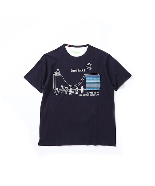 【洗濯機洗い可】ペンギンスケボー ジャガードポケット 半袖Tシャツ