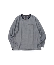 【洗濯機洗い可】ワッフルヘンリーネック長袖Tシャツ