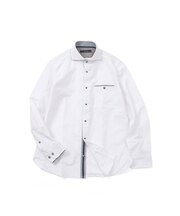【洗濯機洗い可】スラブオックスワイドカラー長袖シャツ