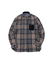 【洗濯機洗い可】ジャガードポケットネルチェックシャツ
