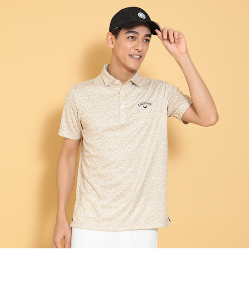 新品未使用 Callaway キャロウェイ ポリエステルメッシュ小花柄半袖シャツ ポリエステルメッシュ小花柄半袖シャツ｜キャロウェイの