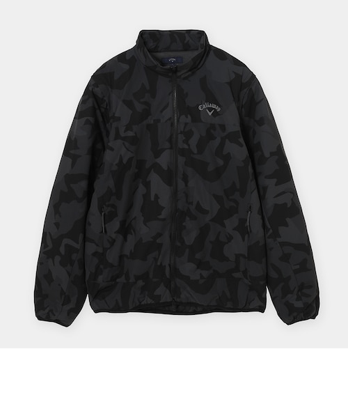 美品 Callaway ブラック 中綿 2way ジャケット 軽量 ダブルジップ 美品】キャロウェイ 中綿フリースブルゾン 黒 身頃中綿 ダブルジップ