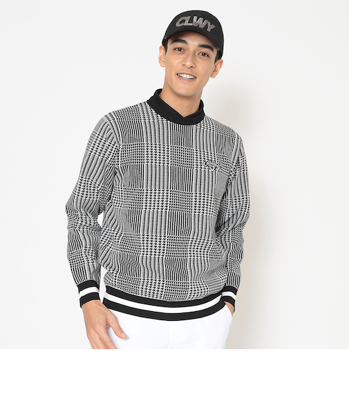 ポリエステルジャガードチャック柄ニット