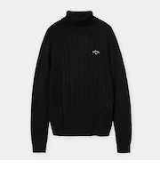 ケーブル編みタートルネックニット