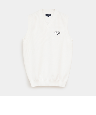 タック編みポリエステルニットベスト