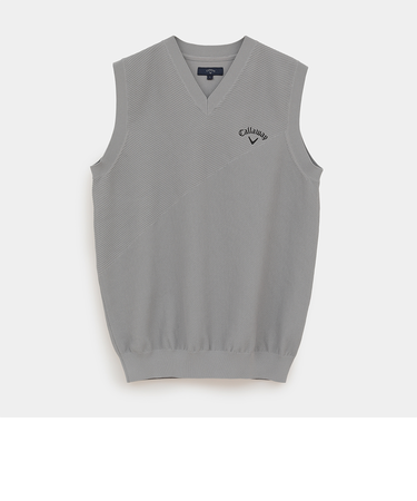 タック編みポリエステルニットベスト