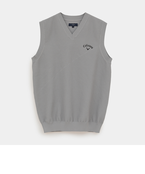 タック編みポリエステルニットベスト