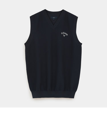 タック編みポリエステルニットベスト