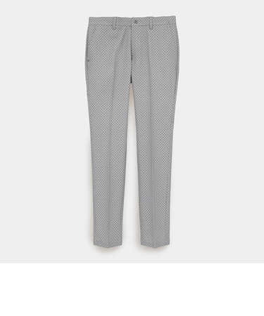 2WAYストレッチピケ千鳥柄テーパードパンツ