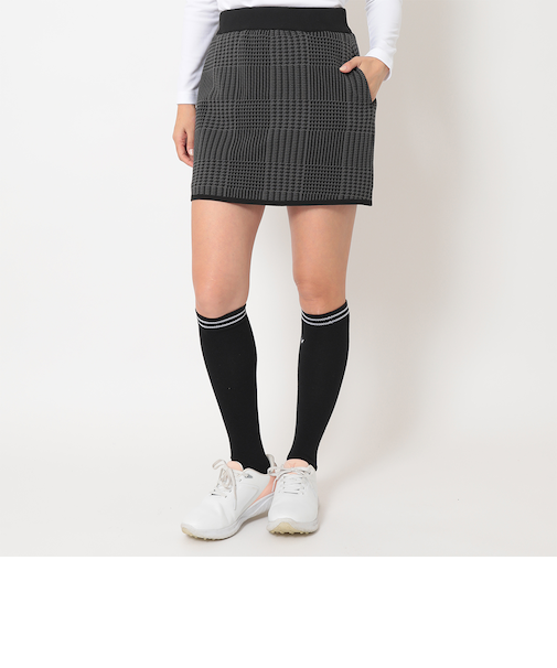 ポリエステルジャガードチェック柄スカート