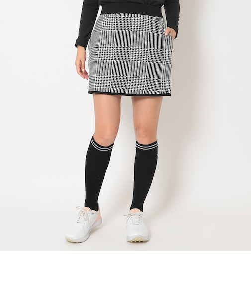 ポリエステルジャガードチェック柄スカート