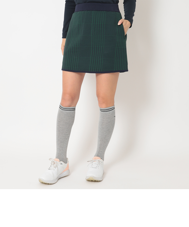 ポリエステルジャガードチェック柄スカート