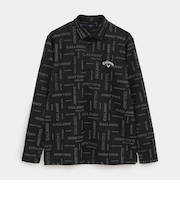 ポリエステルジャガードロゴ柄長袖シャツ