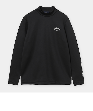 ダブルニット裏起毛モックネック長袖シャツ