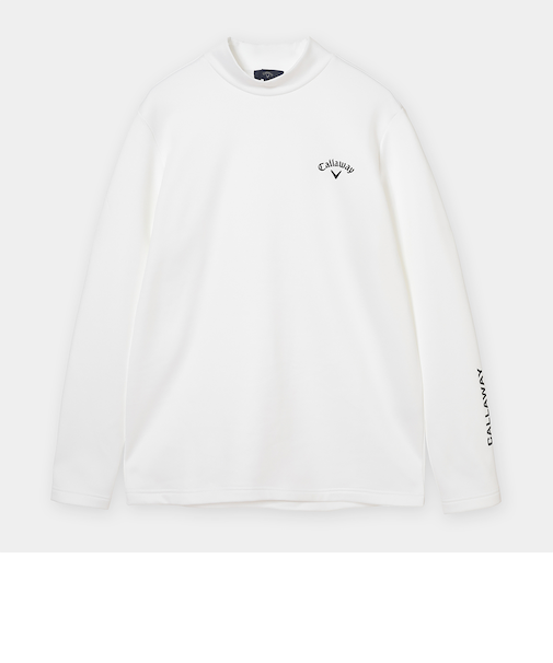 ダブルニット裏起毛モックネック長袖シャツ