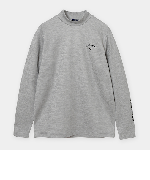 ダブルニット裏起毛モックネック長袖シャツ