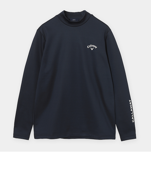 ダブルニット裏起毛モックネック長袖シャツ