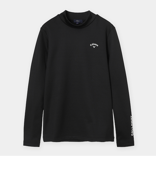 ダブルニット裏起毛モックネック長袖シャツ