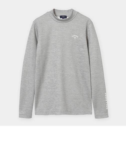 ダブルニット裏起毛モックネック長袖シャツ