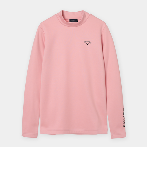 ダブルニット裏起毛モックネック長袖シャツ