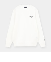 クルーネック畦編みニット