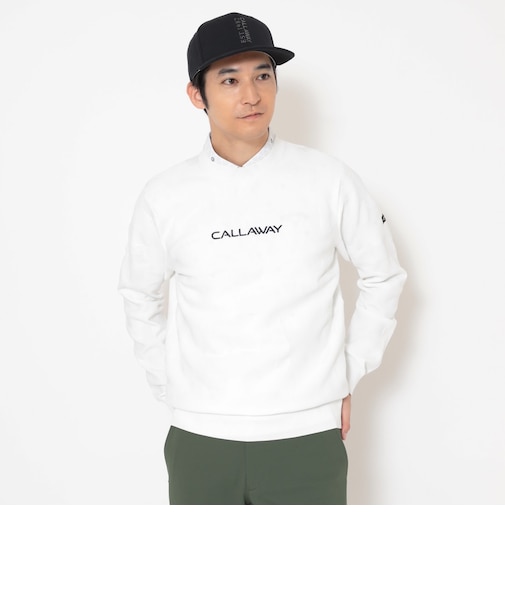 クルーネックジャガード編み迷彩柄ニット