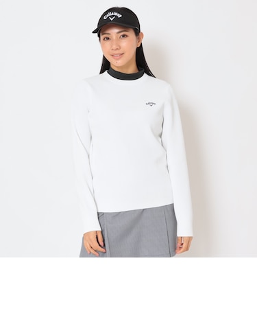 クルーネック畦編みニット