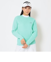 クルーネック畦編みニット