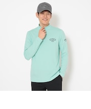 ポリエステルスムース長袖モックネックシャツ