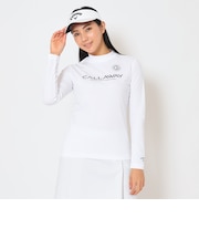 ポリエステルスムース長袖モックネックシャツ