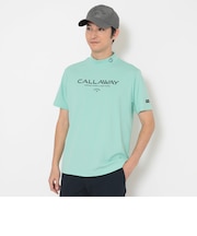 ポリエステルスムース半袖モックネックシャツ