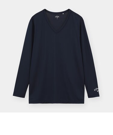 シングルジャージ長袖Vネックインナー（men's）