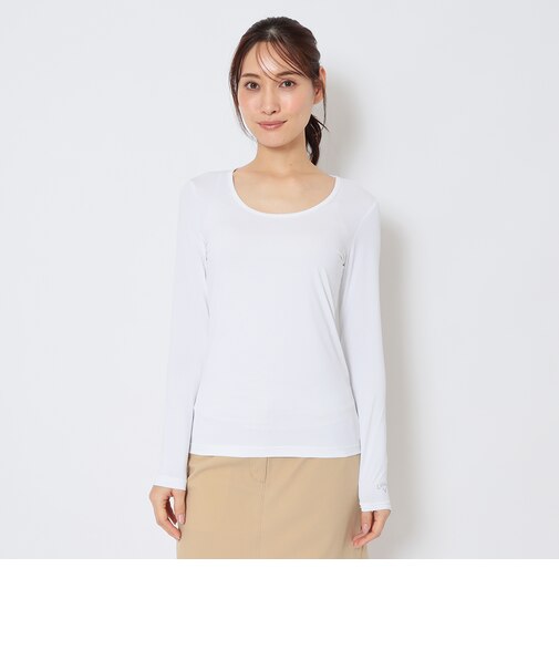 シングルジャージ長袖Uネックインナー（women's）