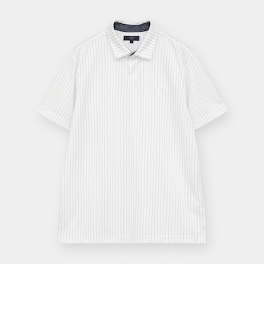 ハニカムメッシュストライプ半袖シャツ