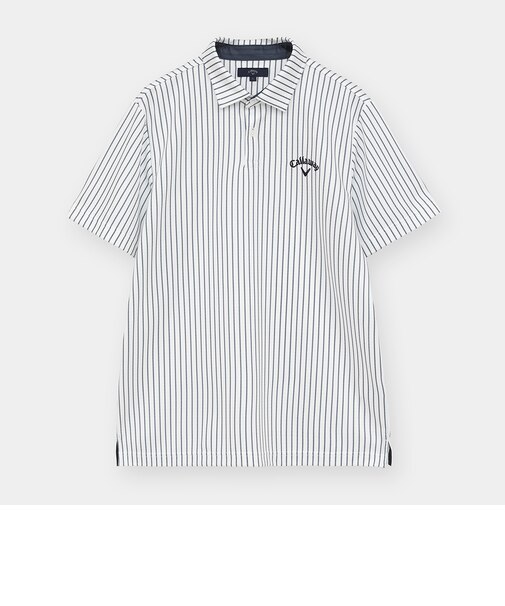 ハニカムメッシュストライプ半袖シャツ