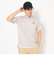 ハニカムメッシュ小花柄半袖シャツ