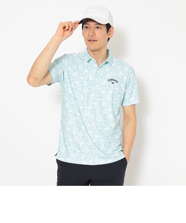 カノコ花柄擦れプリント半袖シャツ