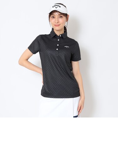 ハニカムメッシュ総柄ロゴ半袖シャツ