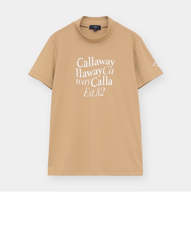 ポリエステルスムース半袖モックネックシャツ