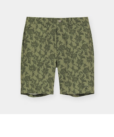 ドビーストレッチボタニカル柄ショートパンツ